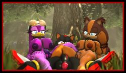 3d big_penis flaccid flaccid_penis forest huge_cock laying_down laying_on_back naked naked_female nude nude_female nude_male outside sarahdellen sega sfm shadow_the_hedgehog sonic_(series) sonic_the_hedgehog_(series) source_filmmaker sticks_the_badger sticks_the_jungle_badger threesome wave_the_swallow