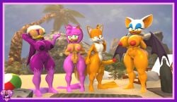 1boy 3d 3d_model 3girls amy_rose barefoot beach completely_nude completely_nude_female female full_body mobian mobian_(species) mobian_bat naked naked_female naked_male nude nude_female nude_male rouge_the_bat sarahdellen sega sfm sonic_(series) sonic_adventure_2 sonic_the_hedgehog_(series) source_filmmaker tails tails_the_fox wave_the_swallow