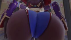 3d animated ass ass_focus ass_shake elbow_gloves female from_behind genshin_impact gloves hair_ornament hair_ribbon hat huge_ass jiggle kishi leaning leaning_forward leotard long_hair mona_(genshin_impact) pantyhose purple_hair solo tagme thick_thighs thighlet twerking twintails very_long_hair video video