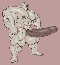 furry hyper hyper_balls hyper_cock hyper_genitalia hyper_penis hyper_testicles hypnicjerk_(artist) male male_only muscles muscular muscular_arms muscular_male muscular_thighs