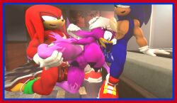 3d anthro bed bedroom blowjob cum cum_in_mouth cum_in_pussy cum_inside furry knuckles_the_echidna lifting_leg male/male/female naked_female nude_female sarahdellen sex sfm sonic_(series) sonic_the_hedgehog sonic_the_hedgehog_(series) source_filmmaker threesome vaginal_penetration vaginal_sex wave_the_swallow