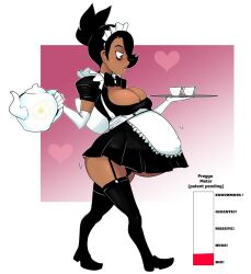 1girls belly_expansion big_belly big_breasts breasts dark-skinned_female dark_skin dwps female female_only gigantic_breasts growth_drive hyper_belly maid maid_uniform pregnant ready_to_pop solo solo_female