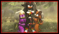 3d big_penis forest huge_cock naked naked_female nude nude_female nude_male outside sarahdellen sega sfm shadow_the_hedgehog sonic_(series) sonic_the_hedgehog_(series) source_filmmaker sticks_the_badger sticks_the_jungle_badger threesome wave_the_swallow