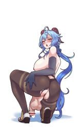 1futa anus ass backsack balls big_ass big_balls big_breasts big_penis blue_hair breasts breasts_out censored clothed clothing crotchless crouching flaccid full-package_futanari futa_only futanari ganyu_(genshin_impact) genshin_impact heart-shaped_pupils horny huge_ass huge_breasts huge_cock humanoid humanoid_penis leotard light-skinned_futanari light_skin partially_clothed penis penis_out perineum plump pussy ripped_clothing simple_background smooth_balls solo taint thick_thighs thighs tinnies topless torn_open_bottoms wide_hips