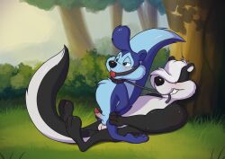 2boys anal anal_penetration anal_sex anthro ball_gag balls blush bondage gag gagged gay johnny_pew looney_tunes male male/male male_only minum penetration penis pitu_le_pew sex skunk teeth tiny_toon_adventures warner_brothers yaoi