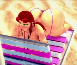 1girls 3d 3d_animation alien alien_girl alien_humanoid animated ass beach beach_chair big_ass big_breasts big_butt bikini breasts bubble_butt dc dc_comics enormous_ass enormous_breasts enormous_butt fat_ass_teen female female_only flirting_look gilmintan green_eyes huge_ass huge_boobs huge_breasts huge_butt koikatsu koriand'r long_hair long_hair_female looking_at_viewer lounge_chair lying lying_down lying_on_stomach on_stomach orange_skin red_hair sand shaking shaking_ass shaking_butt solo solo_female solo_focus starfire teen_titans teenage_girl thick_thighs thighhighs thighs twerking voluptuous_teen wiggle