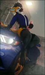 3d_(artwork) absurd_res animal_genitalia animal_penis anthro blender_(artwork) canid canine canis car clothed clothing digital_media_(artwork) erection fox fur genitals hand_on_penis hi_res jacket knot legwear lill_esp lill_espion looking_at_viewer male mammal masturbation open_mouth penile penis rexouium seductive shirt simple_background sitting_on_car solo tail topwear vehicle