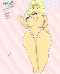 1950s 1boy 1girls 2d 2d_(artwork) 50one american_flag_bikini barely_clothed big_breasts blodne_hair blonde_female cum cum_on_breasts disembodied_penis hollie_all_american monokini voluptuous wide_hips