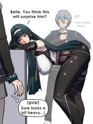 1boy 2girls astra_yao belle_(zenless_zone_zero) dorahdew female long_hair long_hair_female male tagme wise_(zenless_zone_zero) zenless_zone_zero