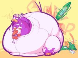 1boy 1girls anthro ass avian avian_humanoid beak belly fat female female_focus flat_chest glasses_on_head green_feathers green_hair hips hoverboard hyper_ass immobile immobilizing_anatomy jet_the_hawk large_ass male mobian_(species) monobutt obese obese_female overweight overweight_female purple_feathers purple_hair sega seymourcox sonic_(series) sonic_riders sonic_the_hedgehog_(series) stomach thick_thighs thighs toolbox wave_the_swallow weight_gain wide_hips