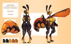 1girls ai_assisted antennae_(anatomy) arthropod arthropod_abdomen artlegionary ass breasts edit edited hips huge_breasts large_ass large_breasts mantis orange_eyes simple_background text thick_thighs thighs third-party_edit wings