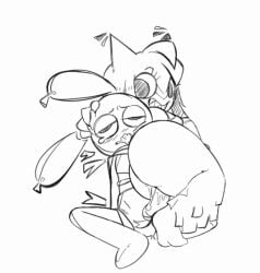 2026 animated asphyxiation brialzebubbie dandy's_world drooling foaming_at_the_mouth grabbing_knee holding_head line_art looey_(dandy's_world) overstimulation sp4gh3tt1 sp4gh3tt1_(artist) uncolored yatta_(dandy's_world)