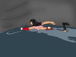 black_hair boot captain_hook comeuppance damsel_in_distress embarrassed_underwear_female female_prey foot genderswap_(mtf) green_eyes hole_in_pants hook hook_hand midriff midriff_baring_shirt mshook panties panties_visible_through_clothing peril peter_pan_(disney) pirate rule_63 sideboob single_bare_foot single_shoe single_sock socks swimming torn_pants torn_shirt villainess vore vore_peril water white_panties