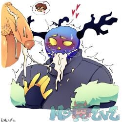 2boys balls blushing cum cum_drip cum_in_mouth dusekkar dusekkar_(forsaken) evensfw excessive_cum forsaken_(roblox) gay guess_what_pax hairy_balls male_only ms_eve penis roblox roblox_game robloxian self_upload shedletsky shedletsky_(forsaken) tagme watermark yaoi