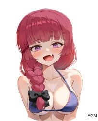 1girls 2d 2d_(artwork) 2d_artwork adult adult_female agm alternate_breast_size bare_arms bare_chest bare_midriff bare_shoulders bare_skin bikini bikini_only bikini_top blush blush_face blushing_at_viewer blushing_female blushing_lines bocchi_the_rock! braid braided_hair braided_ponytail braids breasts busty busty_female busty_girl cleavage collarbone digital digital_art digital_drawing digital_drawing_(artwork) digital_media digital_media_(artwork) exposed_arms exposed_chest exposed_midriff exposed_shoulders exposed_skin eyebrows_visible_through_hair female female_focus female_only halterneck happy head_tilt high_resolution highres hiroi_kikuri large_breasts long_hair looking_at_viewer mature mature_female midriff open_mouth open_mouth_smile parted_lips ponytail purple-eyed_female purple-haired_female purple_bikini purple_bikini_top purple_eyes purple_hair purple_swimsuit purple_swimwear sharp_teeth shoulders simple_background single_braid smile smiley_face smiling smiling_at_viewer solo standing string_bikini swimsuit swimwear tilted_head tongue upper_body white_background