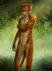 1boy anthro biscuits feline fur furry lion male male_only nude penis solo uncut