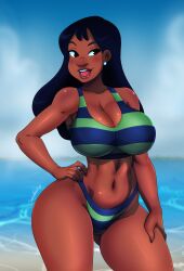 big_breasts bikini disney earring ladycandy2011 lilo_and_stitch nani_pelekai wide_hips
