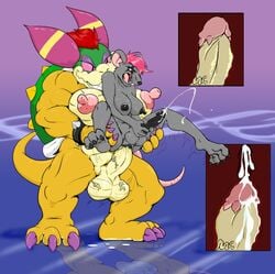 2girls anal balls big_balls bowletta bowser cum cum_in_ass cum_inside furry futa_on_futa futanari genderswap glenn intersex koopa mario_(series) mario_and_luigi:_superstar_saga mario_and_luigi_(series) masturbation nintendo penis rape_face rat sex veins veiny_penis