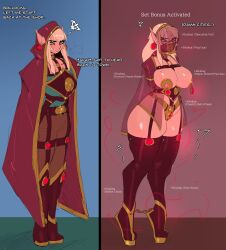 1girls ankle_chain armbinder arms_behind_back bad_end before_and_after bondage bound bound_arms boxbinder captured chains chastity chastity_belt chastity_device comic damsel_in_distress defeated depowered dialogue domination elf_ears english_text female female_chastity female_focus female_only femsub game_mechanics heel-less_heels high_heels humiliation lrks magic nipple_piercing piercing png pointy_ears reverse_prayer reverse_prayer_armbinder sex_slave slave submissive submissive_female text thighhighs