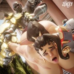 1boy 1girls 3d 3d_(artwork) absurd_res ahe_gao athletic athletic_female backshots big_ass big_breasts big_butt big_penis black_male black_male_white_female blizzard_entertainment dominant_male domination doomfist fit_female fucked_from_behind hair_grab hair_pull hard_sex highres huge_cock instant_loss intense_sex interracial intersex italian_female massive_ass muscle_mommy muscular_female muscular_male overwatch overwatch_2 ponytail_grab ponytail_hold pulling_hair rough_sex sex straight straight_sex toungue_out vendetta zenexy