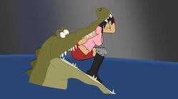 animated bite black_hair captain_hook crocodile damsel_in_distress fair_skin foot_bite hole_in_pants hook hook_hand long_hair mp4 mshook no_sound panties_visible_through_clothing peril peter_pan_(disney) pirate_girl rule_63 shorter_than_10_seconds tagme tick-tock tick_tock_crocodile torn_clothes torn_pants torn_shirt video villainess vore_peril white_panties