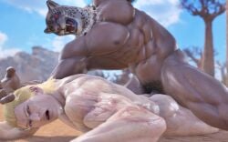 3d 3d_(artwork) armor_king bandai_namco blonde_hair boxer dark-skinned_male dark_skin defeated_male defeated_with_sex dominant_winner gay gay_anal gay_sex hung interracial interracial_sex jaguar_mask light-skinned_male light_skin loser_submits male male/male male_focus male_only male_penetrated male_penetrating male_penetrating_male ogami4 outdoor_nudity outdoor_sex outdoors pinned_down pinned_to_ground scar_on_arm sexfight steve_fox submissive_loser sweaty tekken tekken_8 victory_sex winner_fucks_loser wrestler yaoi