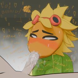 1boy big_penis comic cum cum_inside electronic_arts goggles goggles_on_head green_body green_skin plant_girl plantie plants_vs_zombies plants_vs_zombies:_heroes popcap popcap_games shadow2405 solar_flare_(pvz) sunflower text white_skin