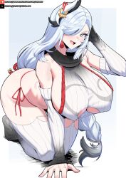 1girl commission genshin_impact shenhe_(genshin_impact) xhaart