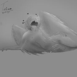 after_glow artist_name avian_humanoid balls big_cock character_name cum cum_drip cute demigod forsaken_(roblox) greyscale laying_down laying_on_bed monochrome musk musk_clouds musky_balls musky_cock nude penis perspective post-orgasm roblox roblox_admins roblox_game robloxian self_upload shaded shiny_cock soft_cock teasing_viewer telamon telamon_(forsaken) tongue_out veniz_69 wings y/n