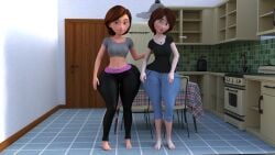 2girls aunt_cass big_ass big_hero_6 big_thighs cass_hamada crossover helen_parr marvel milf_body milfs small_breasts snakeish the_incredibles