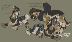 ableist_slur alien animal_genitalia bodily_fluids canid canine canis cum cum_from_nose cum_in_ear cum_in_nose cum_inside cybernetics duo ear_penetration erection facial_piercing feral forced fur gay gay_sex genital_fluids genitals hair hi_res labret_piercing lip_piercing machine male male/male male_penetrated male_penetrating mammal mandibles mindfuck open_mouth penetration penile penis piercing puppyratcat rape sex simple_background slur tail tongue tongue_out tongue_piercing vortihound