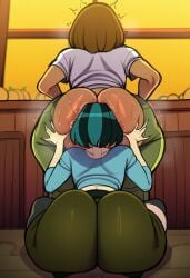 ai_generated anilingus ass_bigger_than_head ass_grab ass_sweat cartoon_network courtney_(tdi) dumptruck_ass eating_ass eycocho gwen_(tdi) lesbian_couple rimming rimming_female ripped_clothing ripped_pants sweaty_ass total_drama_(series) total_drama_island yuri