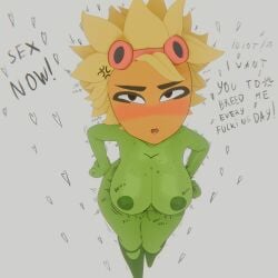 asking_for_sex electronic_arts goggles goggles_on_head green_body green_skin plant_girl plantie plants_vs_zombies plants_vs_zombies:_heroes popcap popcap_games shadow2405 solar_flare_(pvz) sunflower