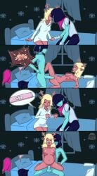1girls anthro bed blonde_hair breasts comic cum cum_in_pussy cum_inside deer deltarune deltarune_chapter_2 dick female female_on_top furry_female human_on_anthro ikuer7 impregnation kissing kris_(deltarune) legs_together long_hair male nipples noelle_holiday open_mouth ovum penetration penis pregnant pussy sex sperm_cell spread_legs vaginal_penetration