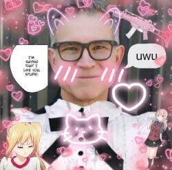 anime anime_style animedrawing cute cute_eyes cute_face david_baszucki femboy glasses glasses_on_face gray_hair maid maid_outfit maid_uniform male male_only roblox roblox_avatar roblox_game robloxian tagme tsundere