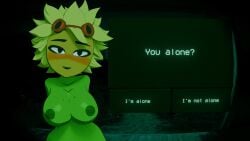 electronic_arts goggles goggles_on_head green_body green_skin plant_girl plantie plants_vs_zombies plants_vs_zombies:_heroes popcap popcap_games shadow2405 solar_flare_(pvz) sunflower