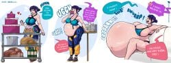 2026 bcsstudio belly_expansion big_belly big_breasts breast_expansion huge_belly huge_breasts kpop_demon_hunters overeating sequence stuffed_belly stuffing tagme weight_gain zoey_(kpop_demon_hunters)