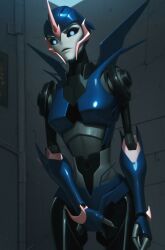 accurate_art_style ai_generated arcee arcee_(prime) cowering embarrassed justsomebuddy transformers transformers_prime trying_to_cover_up