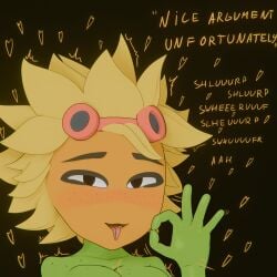 electronic_arts goggles goggles_on_head green_body green_skin plant_girl plantie plants_vs_zombies plants_vs_zombies:_heroes popcap popcap_games shadow2405 solar_flare_(pvz) sunflower