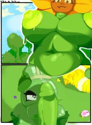 1futa 1girls belly bettilie_(iko_q) big_areola big_belly big_penis dick dick_on_face dick_on_head dickgirl dickgirl/female dickgirl_domination female female_focus futa_on_female futa_with_female futanari green_body heart_eyes horny horny_female horny_futa iko_q leaf looking_at_another looking_at_penis looking_at_viewer nude nude_female oc peashooter_(pvz) penis plant_girl plant_humanoid plants plants_vs._zombies plants_vs_zombies pov public side_view sideboob sunflower_(pvz) sunny_(iko_q) sweat sweatdrop sweaty_body username