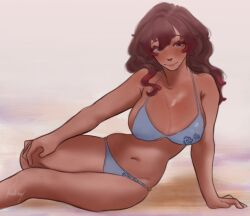 alexis_ness artist_request belly belly_button big_breasts big_thighs bikini bikini_only blue_lock breasts cleavage cleavage_overflow curves curvy curvy_female cute cute_face female female_focus female_only hand_on_knee midriff pose posing posing_for_the_viewer red_eyes red_hair rule_63 sexy sexy_body solo solo_female solo_focus tan_body tan_skin thick_thighs tummy wide_hips wide_thighs