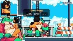 1boy 1girls ambient_water animated anthro bigger_male chiro_(gamer_struggles) cum cum_in_pussy cum_inside cumbusters excessive_cum female female_moaning furry gameplay gamer_struggles huge_cock huge_penis male moaning nude on_chair outdoor_sex size_difference sound sound_effects tagme tail tail_wiggle vaginal_penetration video voice