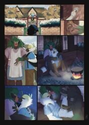 anthro apron backpack balls biceps bite biting_lip biting_own_lip bodily_fluids bottomless bottomless_anthro bottomless_male bottomwear closed_eyes clothed clothing comic cooking digital_media_(artwork) duo erection eye_contact fireplace food frottage fur generation_7_pokemon generation_8_pokemon genital_fluids genitals hair hi_res holidays humanoid_genitalia humanoid_penis kissing kneeling leaking_precum looking_at_another male male/male mammal muscular muscular_anthro muscular_male nevets night nintendo one_page_comic outside pants passimian penile penis penises_touching pokemon pokemon_(species) precum precum_on_penis precum_string rillaboom romantic romantic_ambiance romantic_couple romantic_sex self_bite sex shirt shorts sitting size_difference smile spread_legs spreading standing tail topwear