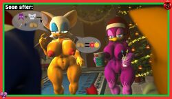 3d christmas naked_female nude nude_female rouge_the_bat santa_hat sarahdellen sega sfm sonic_(series) sonic_the_hedgehog sonic_the_hedgehog_(series) source_filmmaker tails tails tails_the_fox wave_the_swallow