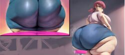 ai_generated angry bbw chubby chubby_female extreme_size_difference fat female giantess gigantic_ass huge_ass hyper_ass imminent_facesitting localaibullshitter looking_back micro nintendo pokemon pokemon_gsc ssbbw tears whitney_(pokemon)