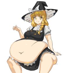 absurd bbw belly_overhang big_belly big_breasts big_female chubby chubby_female fat fat_ass fat_female fat_fetish fat_girl fat_woman fatty large_female marisa_kirisame obese obese_female overweight overweight_female plump pork_chop proportions thick_thighs touhou weight_gain witch witch_hat