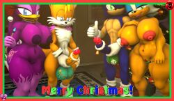 3d balls bodypaint christmas erect_penis erection naked_female naked_male nude nude_female nude_male painted painted_balls penis rouge_the_bat santa_hat sarahdellen sega sfm sonic_(series) sonic_the_hedgehog sonic_the_hedgehog_(series) source_filmmaker tails tails tails_the_fox wave_the_swallow