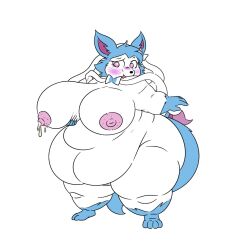 big_breasts breasts eeveelution female frisk_lk huge_breasts lactating lactation overweight pokémon_(species) pokemon sylveon thick_thighs wide_hips