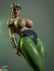 1girls 3d 3d_model abs big_breasts blonde_hair fit fit_female huge_breasts joshuaproart large_breasts light-skinned_female mature_female midriff milf mortal_kombat mortal_kombat_1_(2023) solo sonya_blade sonya_blade_(mk_1) thick_thighs tights topless topless_female wide_hips