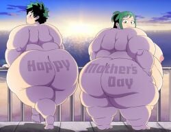 1boy 1girls ass bbw bhm big_ass fat fat_ass female green_hair huge_ass inko_midoriya izuku_midoriya massive_ass mature_female milf mother mother_and_son my_hero_academia obese overweight overweight_female overweight_male roxas617